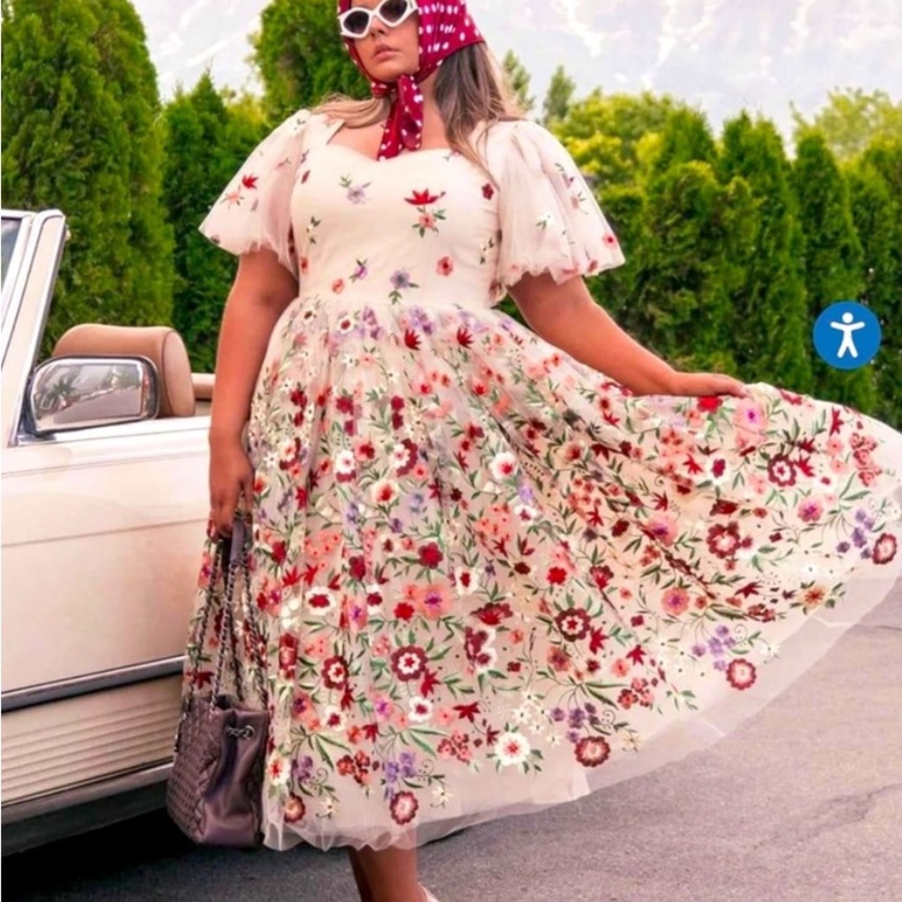 Jessakae Floral Embroidered Dress